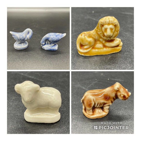 Wade England Noah's Ark Figurines Red Rose Lot Lion Lamb Duck Geese Hippo Fish - Picture 1 of 16